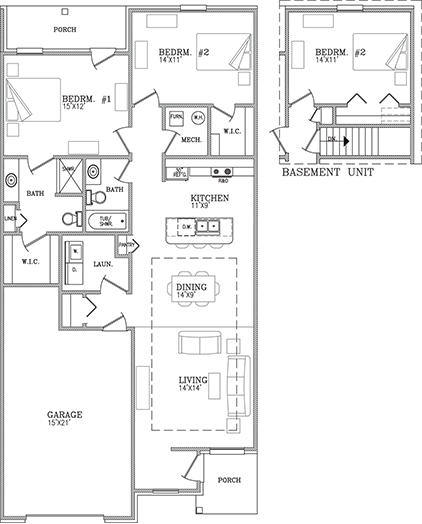 Layouts of Our Ranch-Style Apartments - Cascade Pointe of Saline - ASPEN